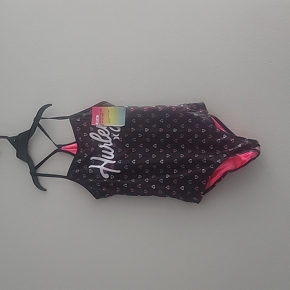 Hurley Kids L 12-13 heart bathing suit